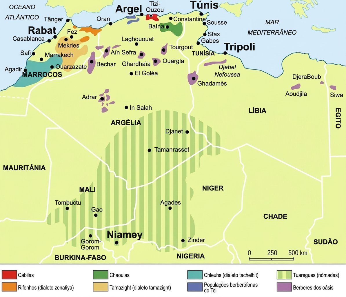 Distribuzione dos Berberi in Nord Africa