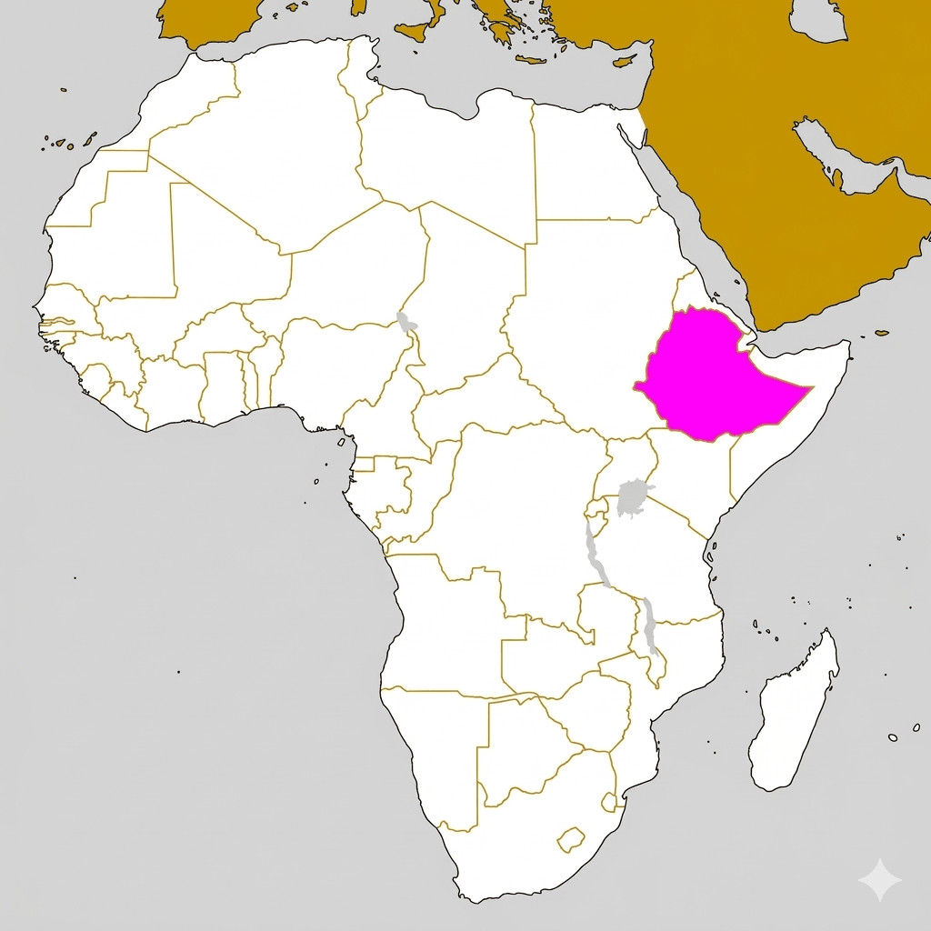 A Etiópia: localização in Africa