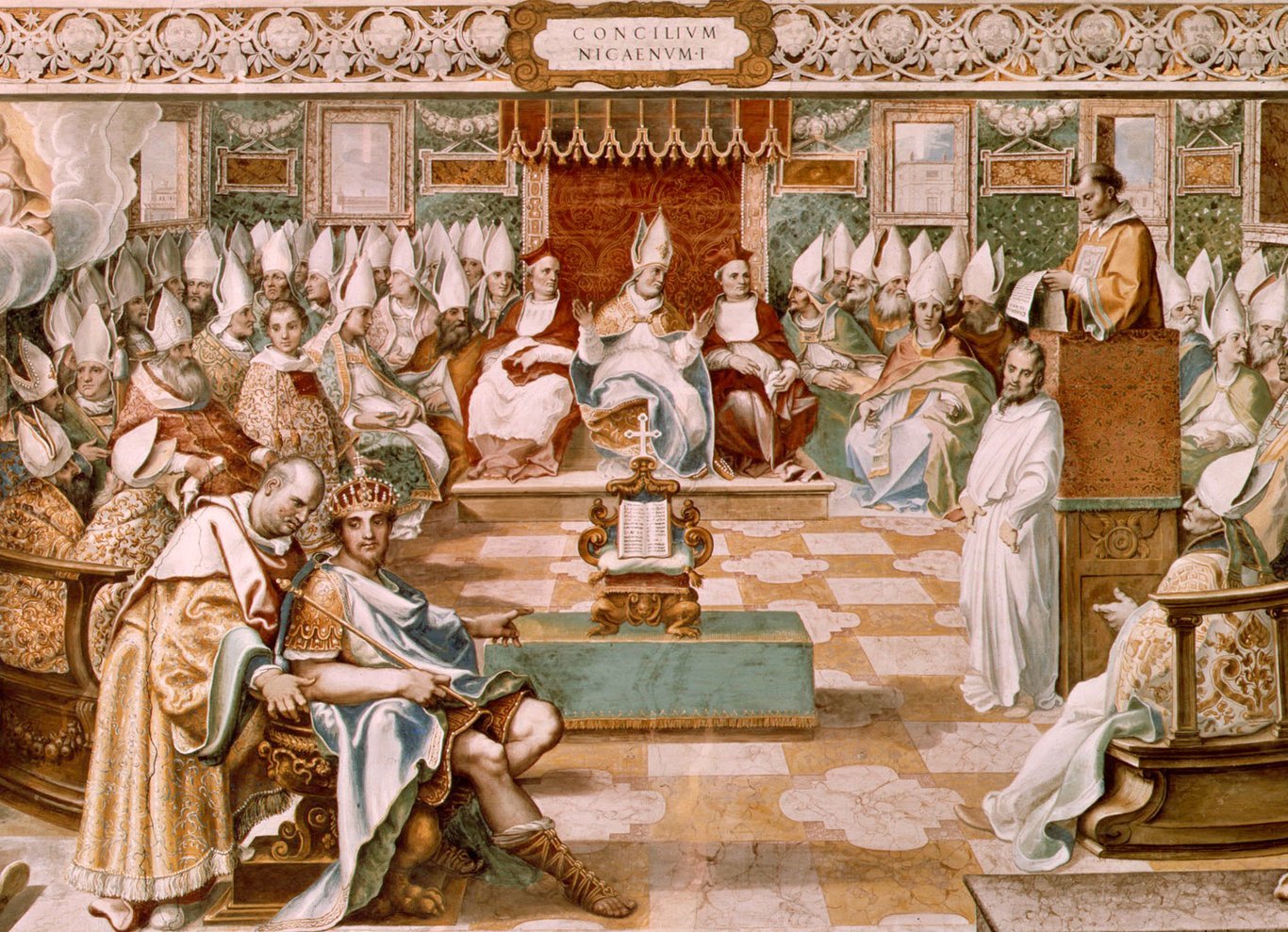 O Concílio de Niceia, por Cesare Nebbia. Biblioteca Vaticana.