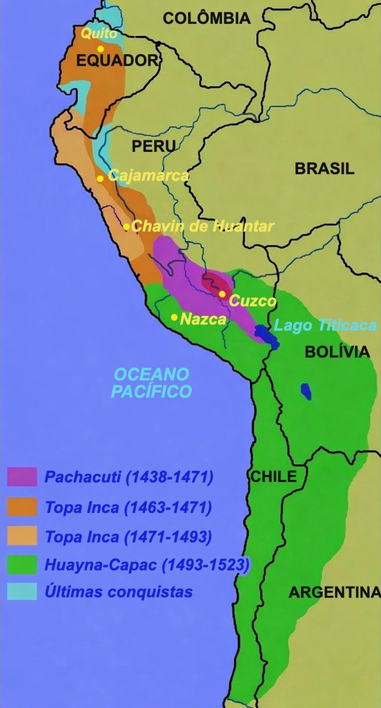 A expansão do império desde sua fundação.