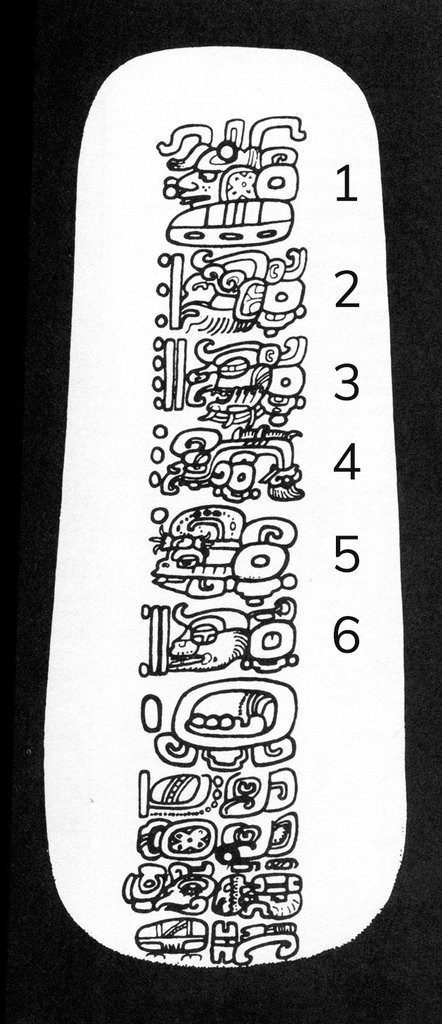 Verso da placa de Leiden, extraído de The Role of Solar Observations in Developing the Preclassic Maya Calendar