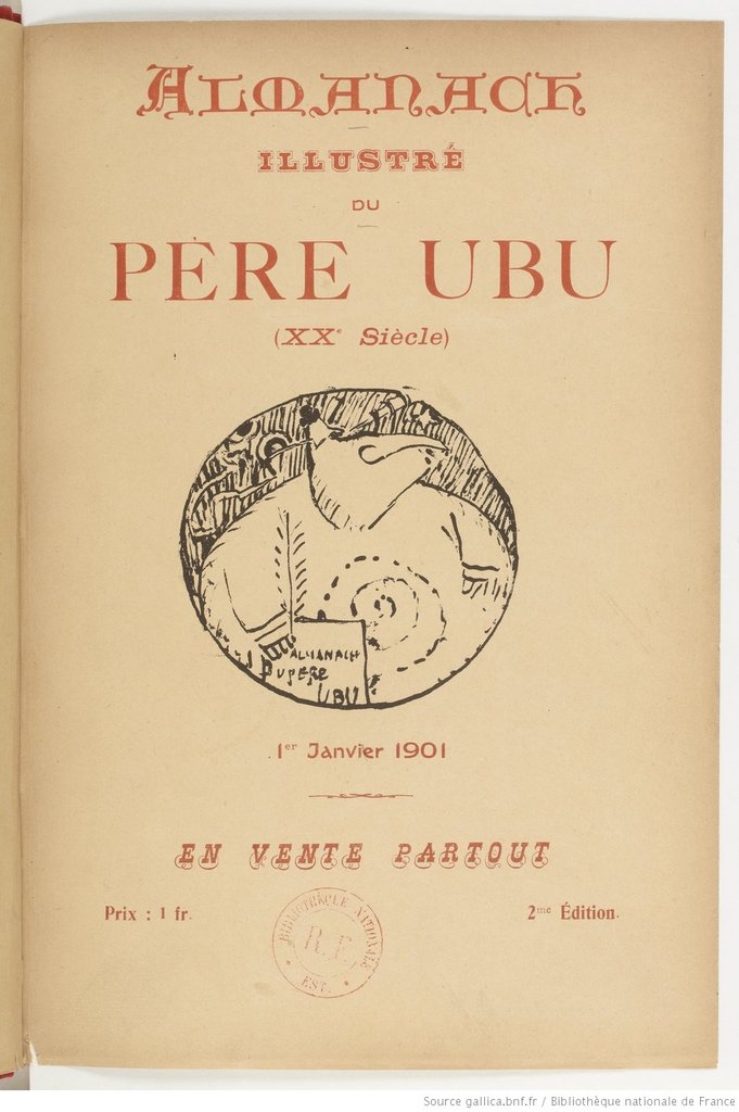 Pagina interna da Almanach illustré du Pèrei Ubu, XX século
