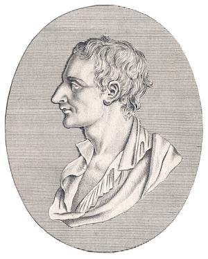 Retrato de Sylvain Maréchal, tirado de seu livro publicado em 1807 (póstumo), De la vertu