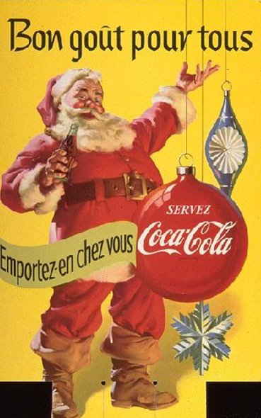 Cartão publicitário Coca-Cola por volta de 1931, con lo slogan "Un buon gusto per tutti"
