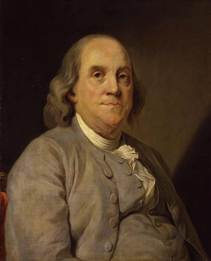 Benjamin Franklin (1706-1790), por Joseph-Siffrein Duplessis, 1783