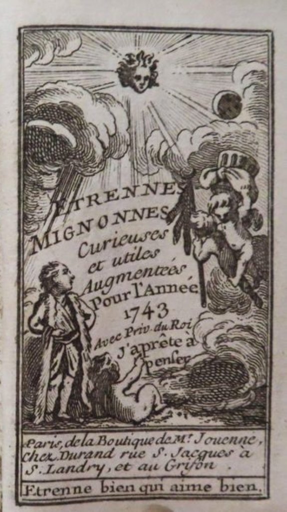 Étreinnes mignonnes, curieuses et utiles, aumentate per l'ano 1743.