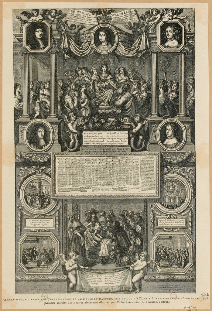 Almanaque para o ano de 1662 / Nascimento do Delfim / A milícia de Paris na Paz de Nimega