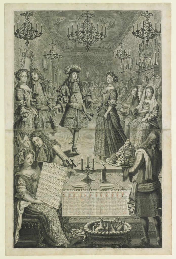 Menuet de Strasbourg: almanaque de 1682, conservado na Biblioteca Nacional da França, Cabinet des Estampes