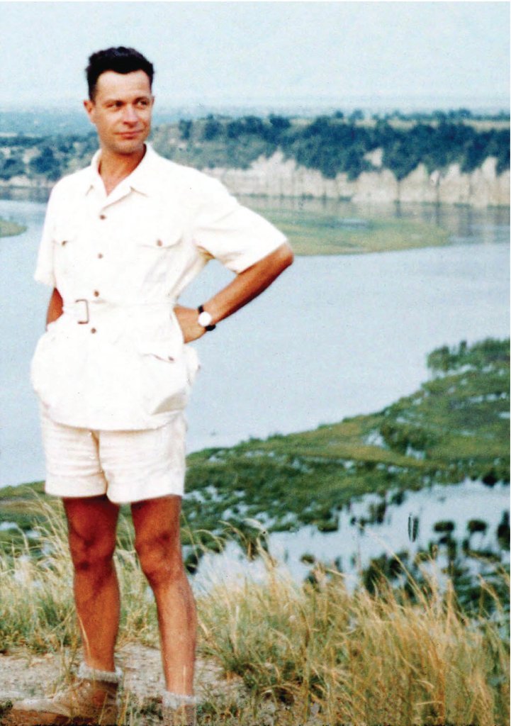 Jean de Heinzelin, às margens do lago Eduardo, nos anos 1950