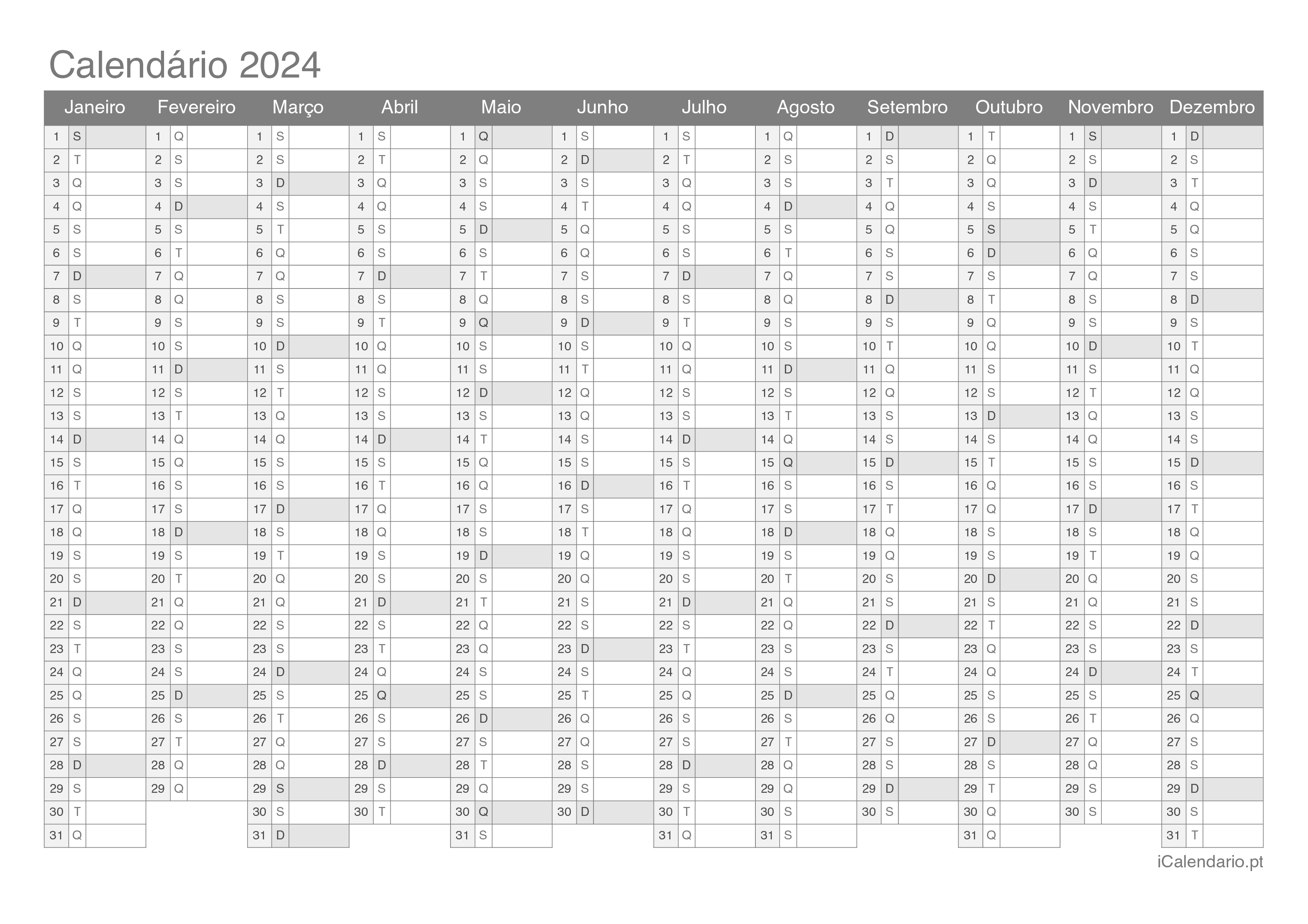 Calendrier 2024 2025 à imprimer